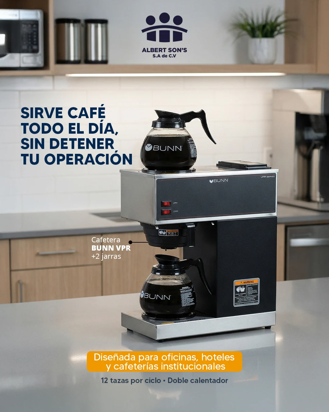 ☕ Café caliente todo el día, sin detener tu operación La BUNN VPR está diseñada par... - Albert Sons El Salvador