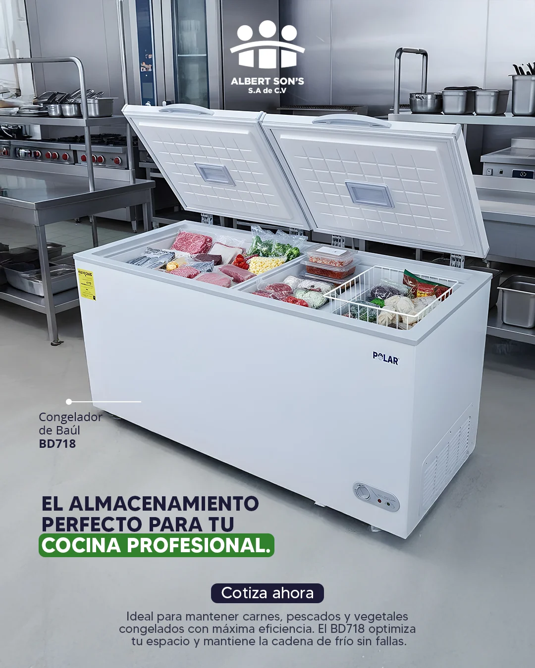 Congelador industrial alto volumen - Albert Sons El Salvador