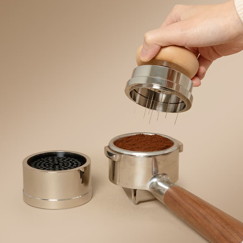 PUCKS ORBITAL WDT TOOL 58.4MM WOOD DISTRIBUIDOR DE AGUJAS PARA CAFÉ