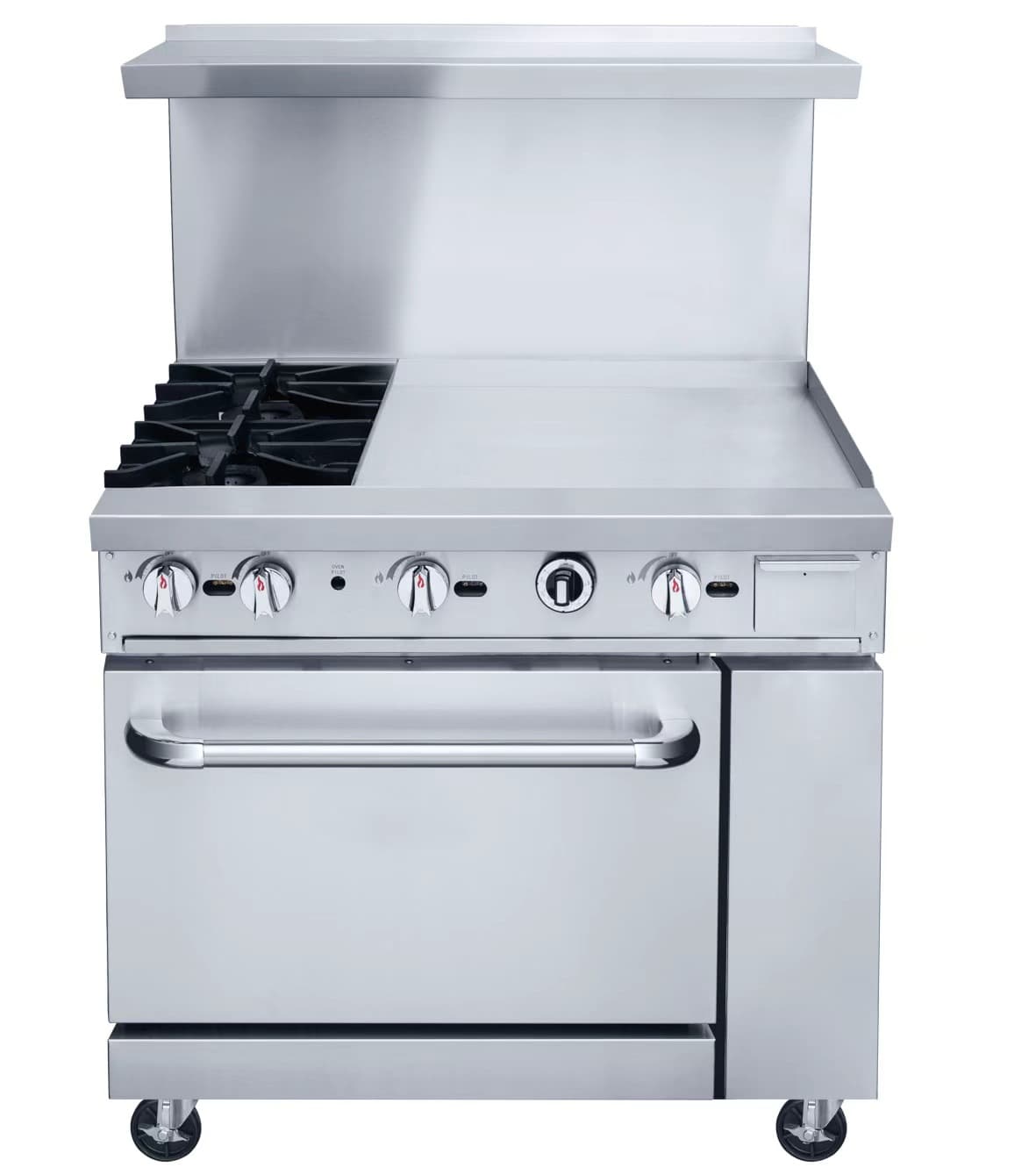 DCR36-4B12GM COCINA A GAS (ESTUFA DE 4 QUEMADORES + PLANCHA + HORNO CONVENCIONAL)