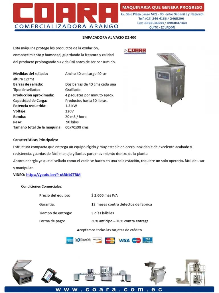 DZ-400ZT EMPACADORA AL VACIO