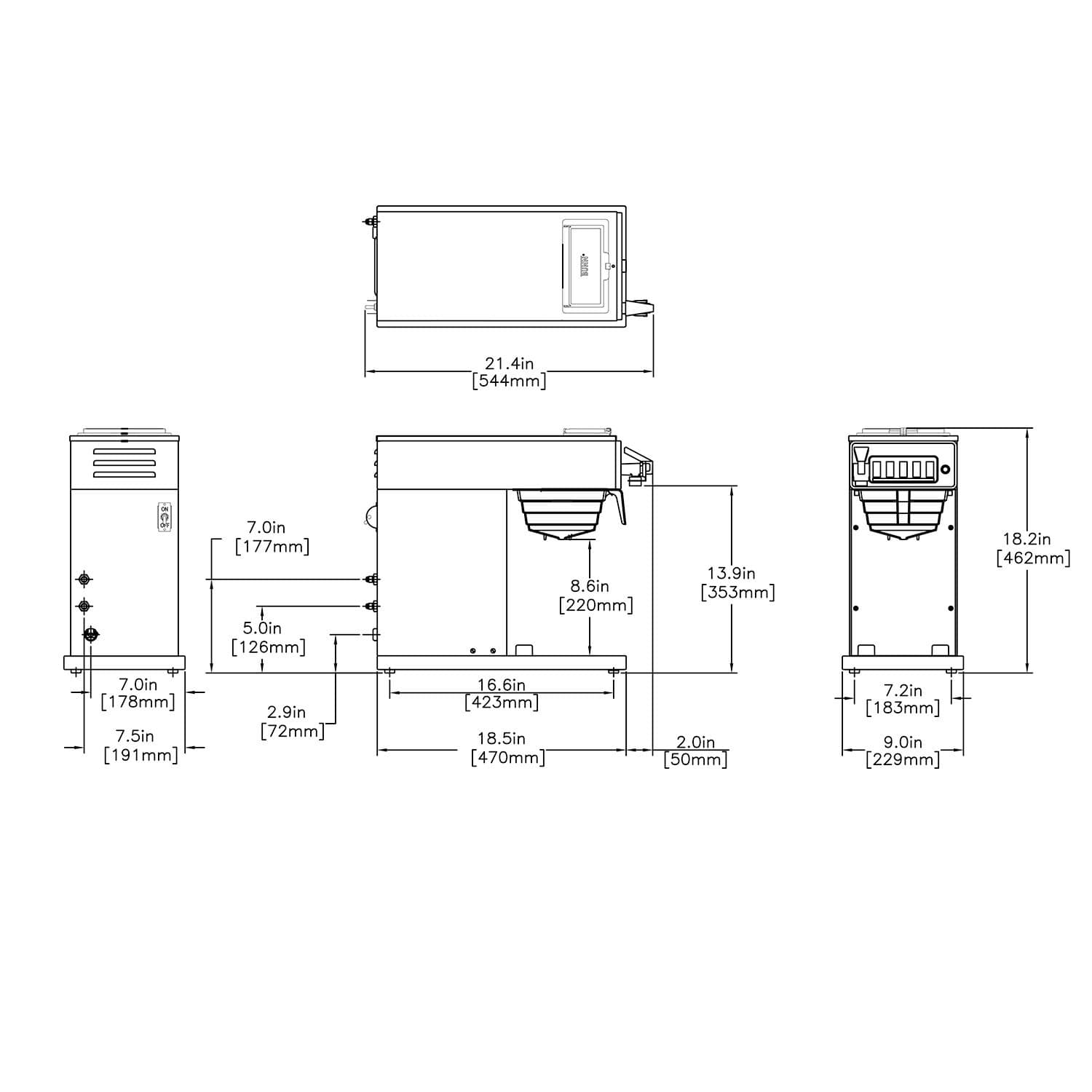 (12950.0360) CWTF15-TC, PF CAFETERA DE GOTEO