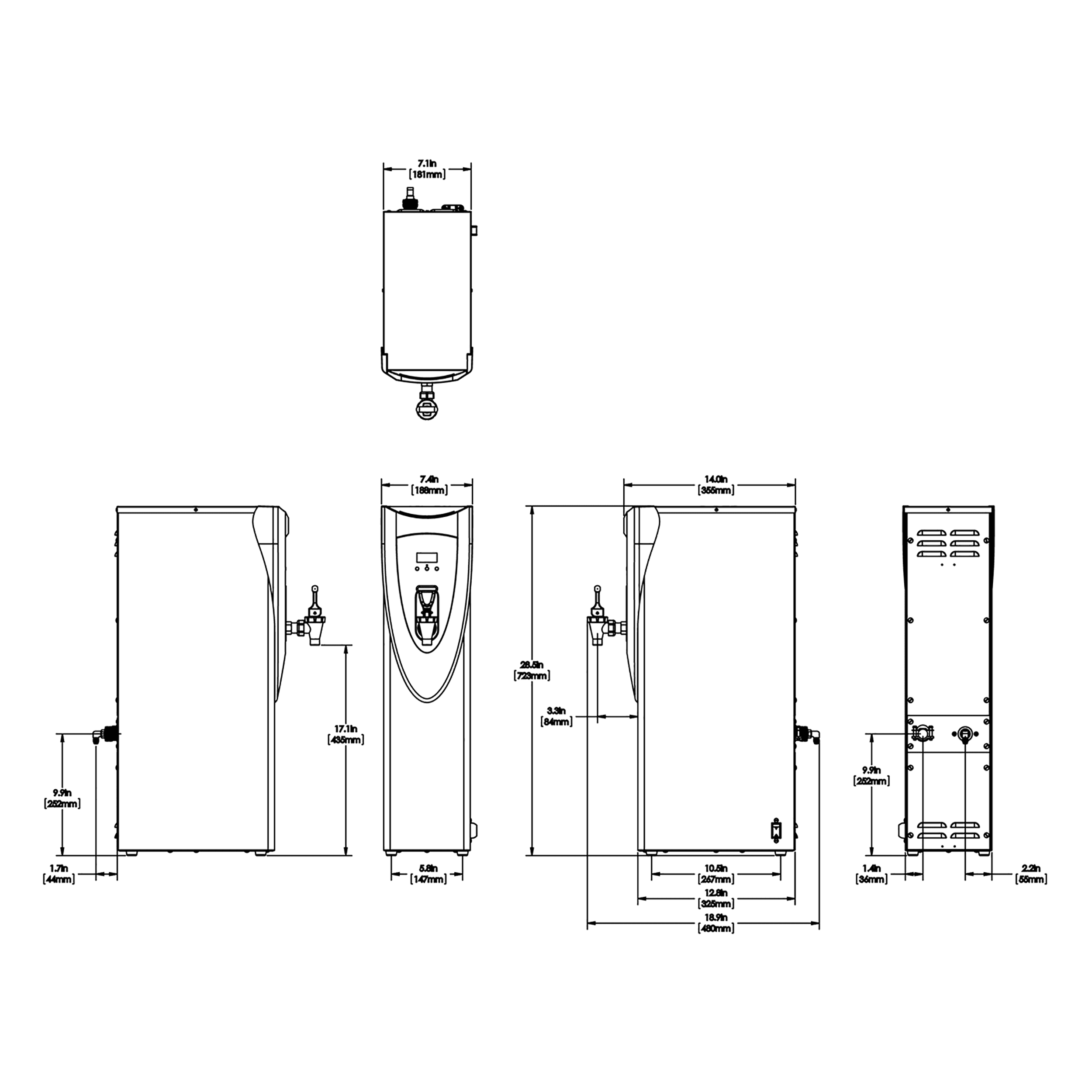 (43600.0026) H5X ELEMENT SST DISPENSADOR DE AGUA CALIENTE